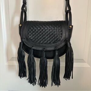 BCBGMaxAzria Black Crossbody Bag with Tassels